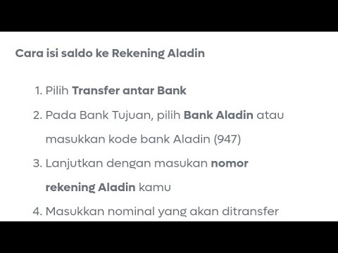 Cara Transfer Uang Ke Bank Aladin