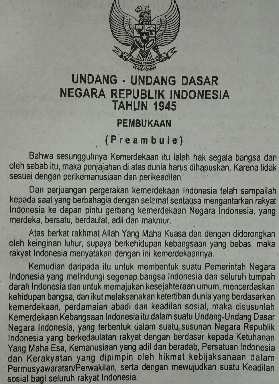 Hak Atas Kemerdekaan Dari Segala Bentuk Penindasan Terdapat Dalam Pembukaan Undang Undang Dasar Negara Republik Indonesia Tahun 1945 Alinea