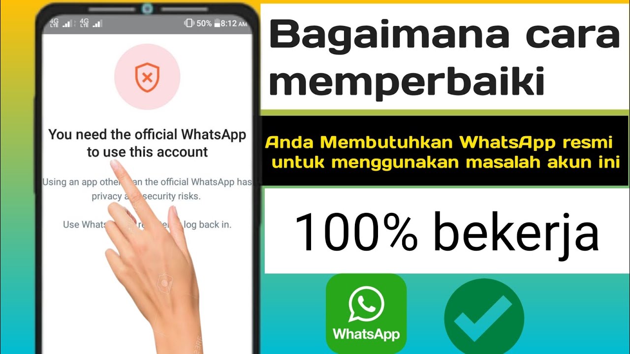 Anda Memerlukan Whatsapp Resmi Untuk Menggunakan Akun Ini